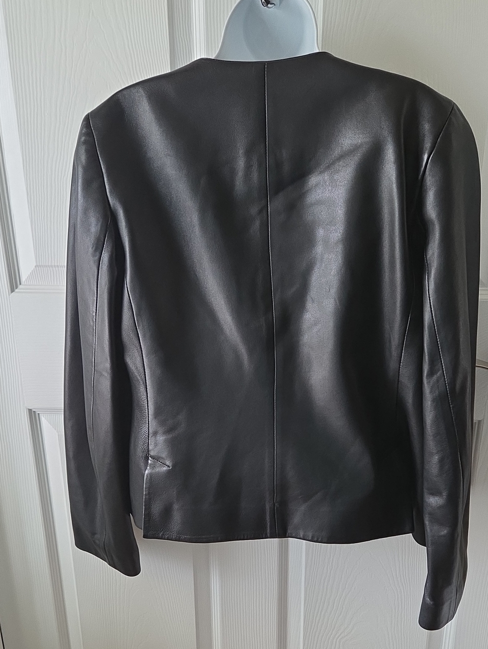Talbots Women's Black Leather Jacket 12 - Picture 2 of 6